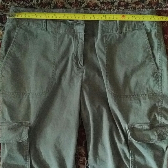 J Jill Cotton Cargo Pant Green - Picture 3 of 7